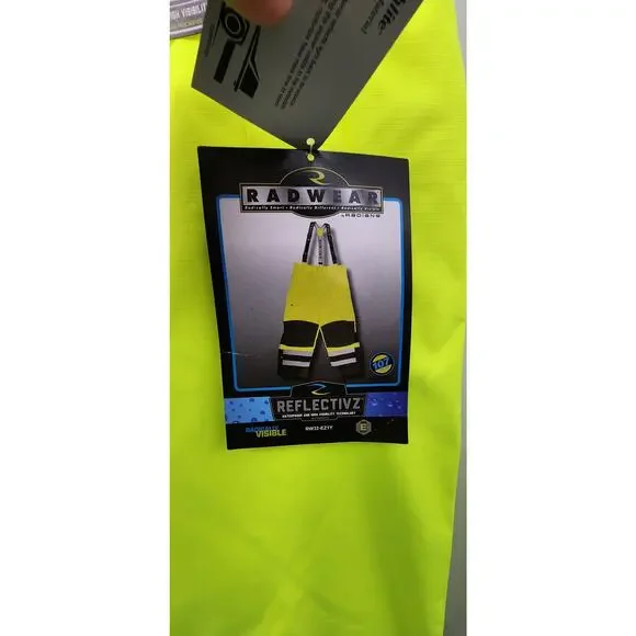 New NWT Radians Reflectivz High Visibility Bibs Overalls Size 5X Waterproof